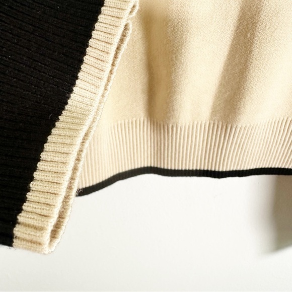 NWT $148 Revolve x Monrow Super Soft Color Block Raglan Cropped Pullover Sweater - Picture 6 of 11